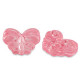Abalorio de cristal 15mm Mariposa - Rosa roja